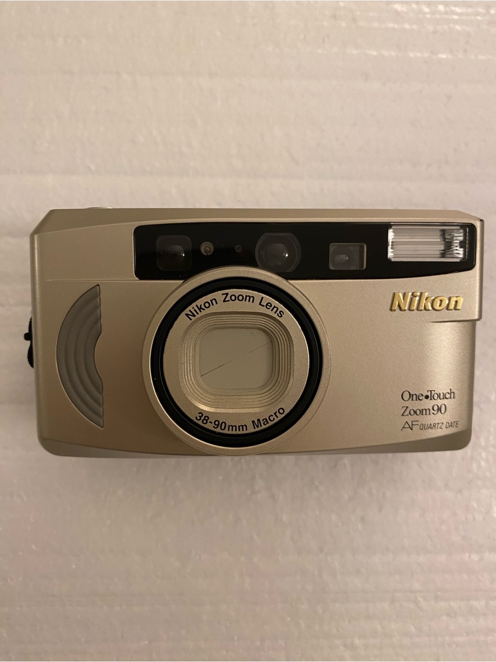 Vintage Nikon One-Touch Zoom90 AF Quartz Date Compact Film Camera - Gold 38-90mm